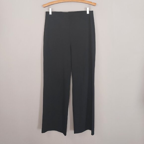 White House Black Market High Rise Slip On Wide Leg Black Pants Size 10 - Picture 5 of 11